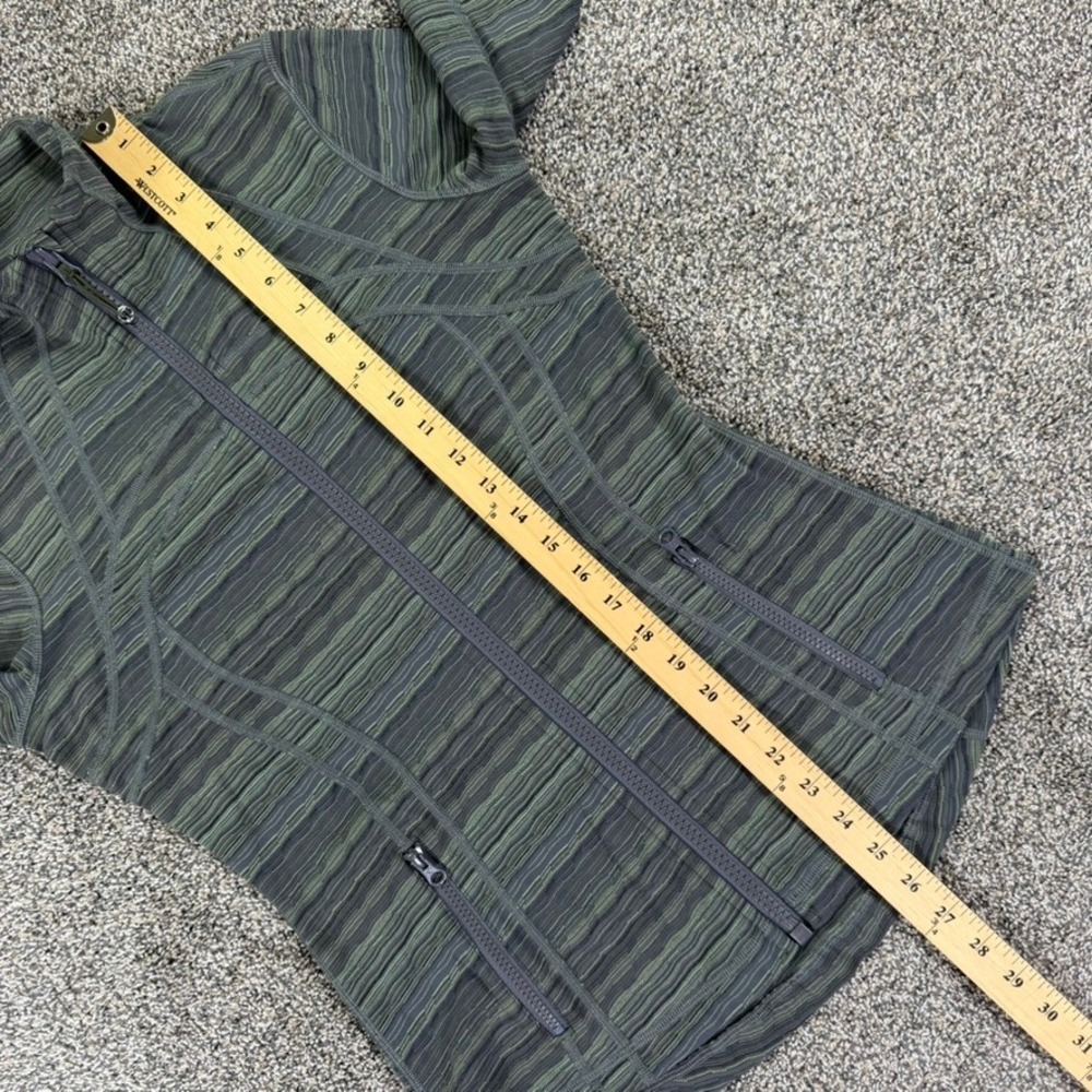 Lululemon Define Jacket Women 8 Green Grey Space Dye Striped Full Zip Yoga Layer - Picture 10 of 12